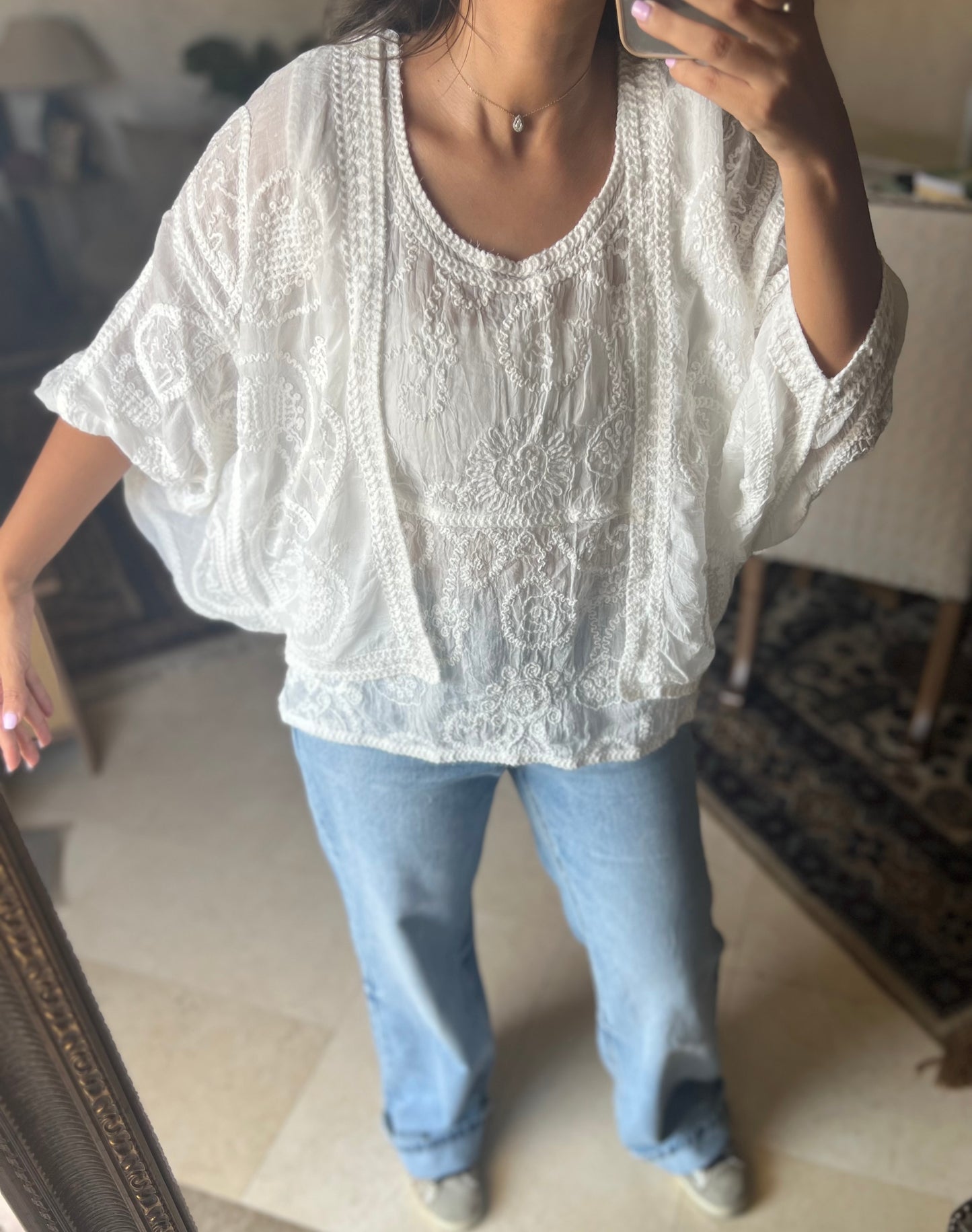 White Crochet 2 Piece Cardigan with sleeveless Top