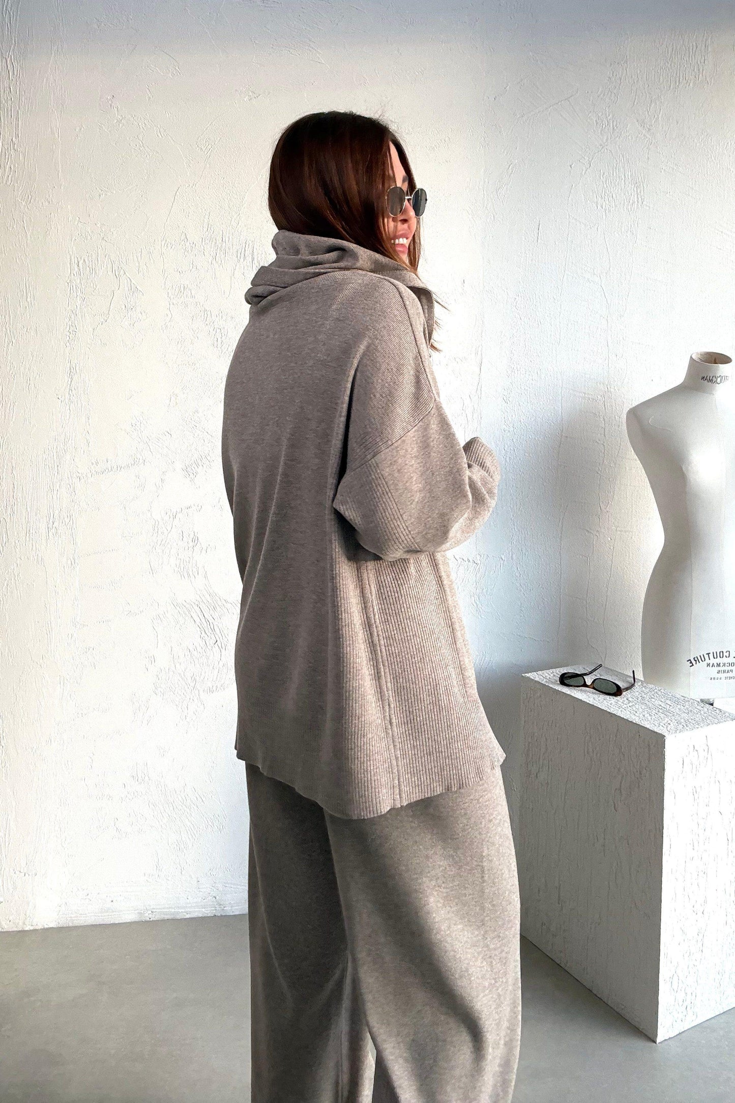 Greish Knitted Double zipper Set