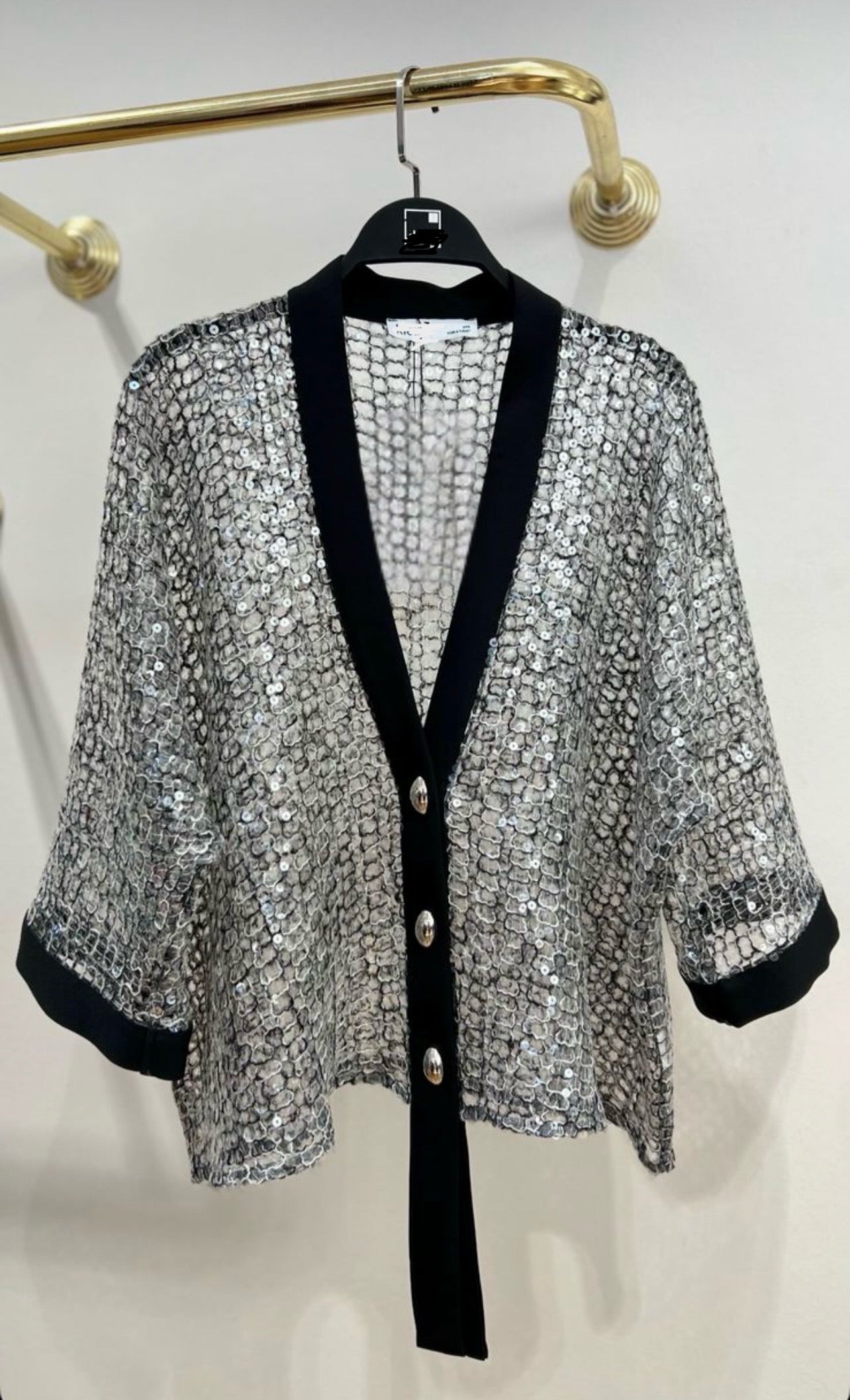 Premium Sequined Chifon Cardigan