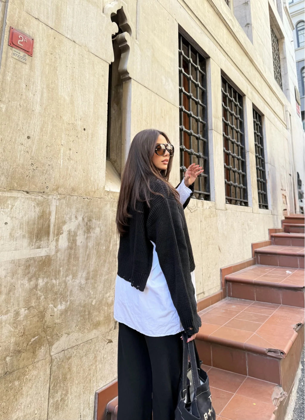 Black Poplin Shirt Detailed Knitwear Suit