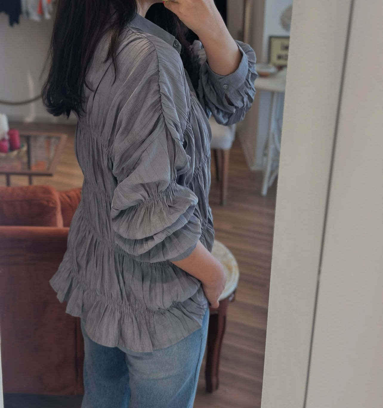 Textured ruched detailed Shirt