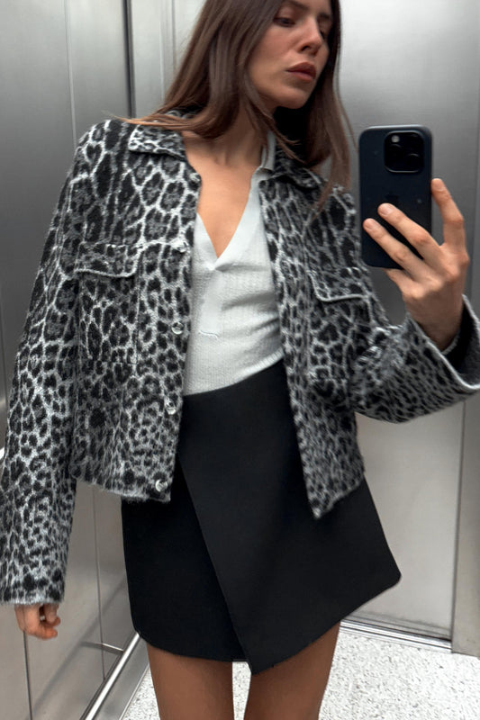 Leopard Grey Cardigan