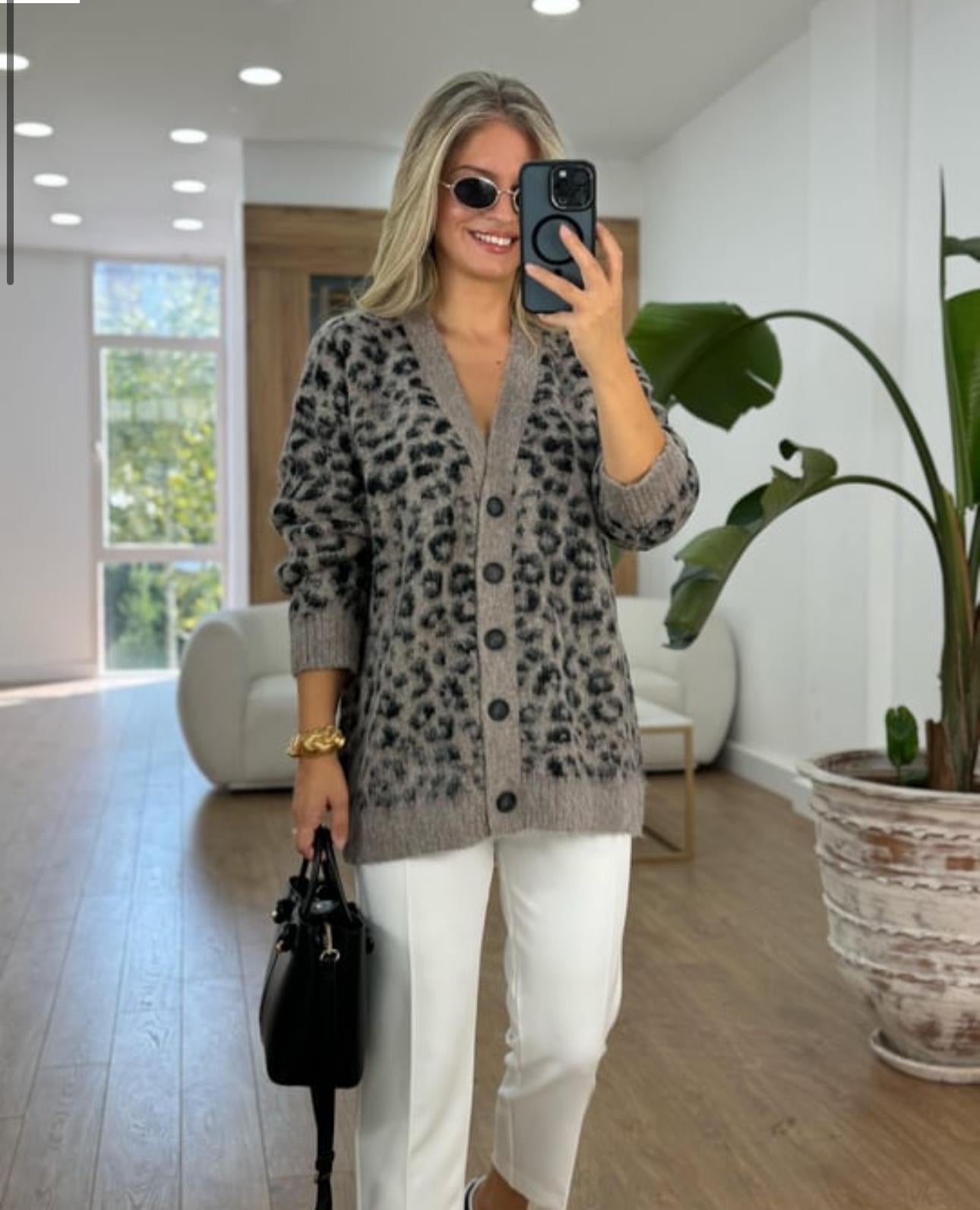Leopard Gray Cardigan