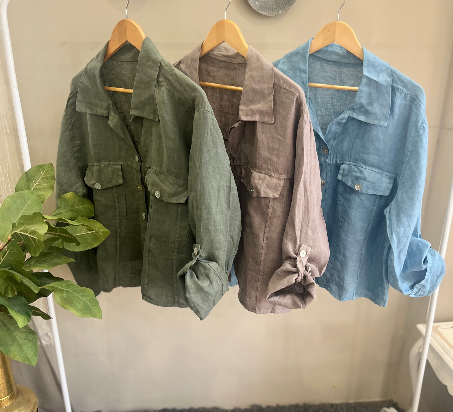 Italian 🇮🇹 Linen Greish Jacket