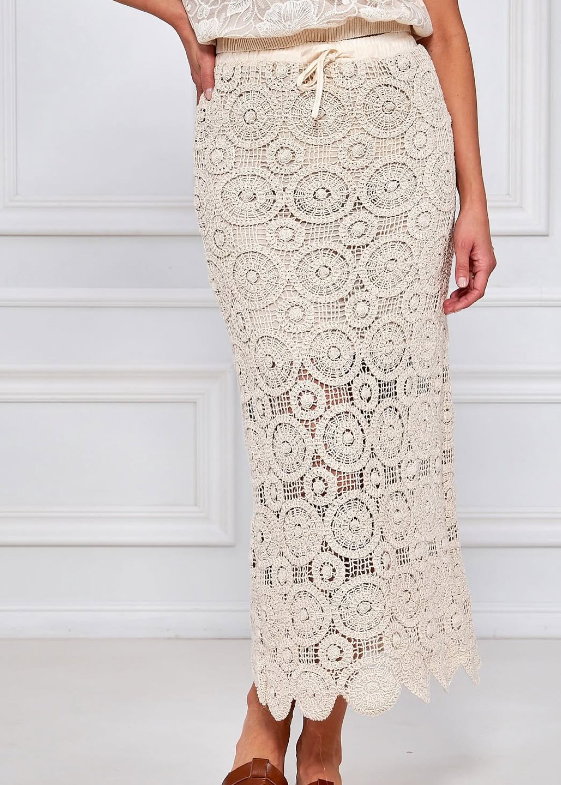 Crochet Beige Skirt