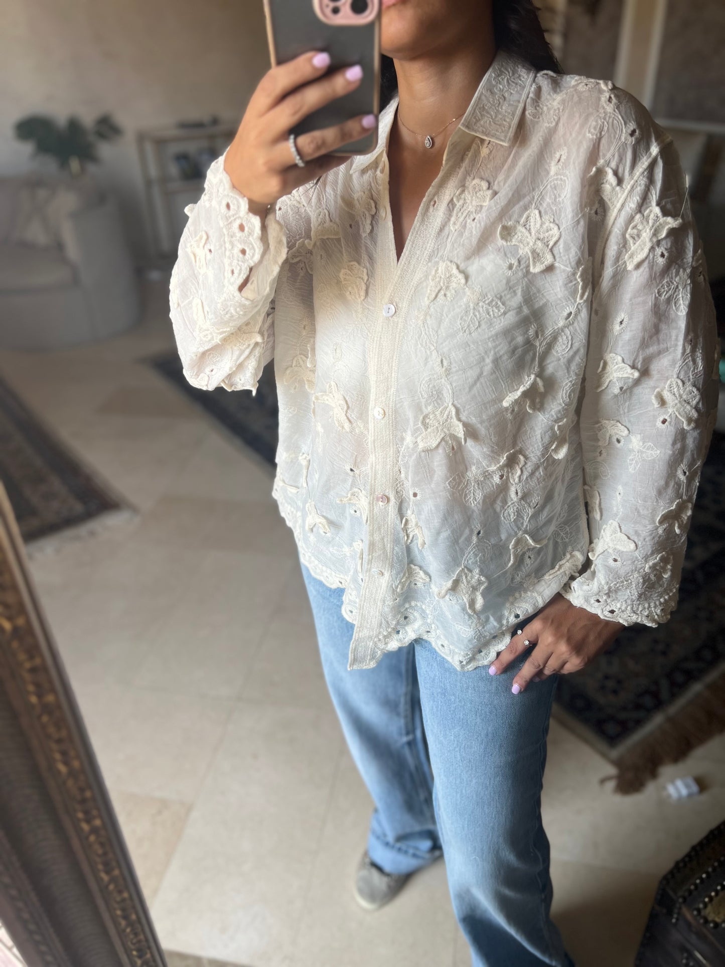 Butterfly Beige Shirt