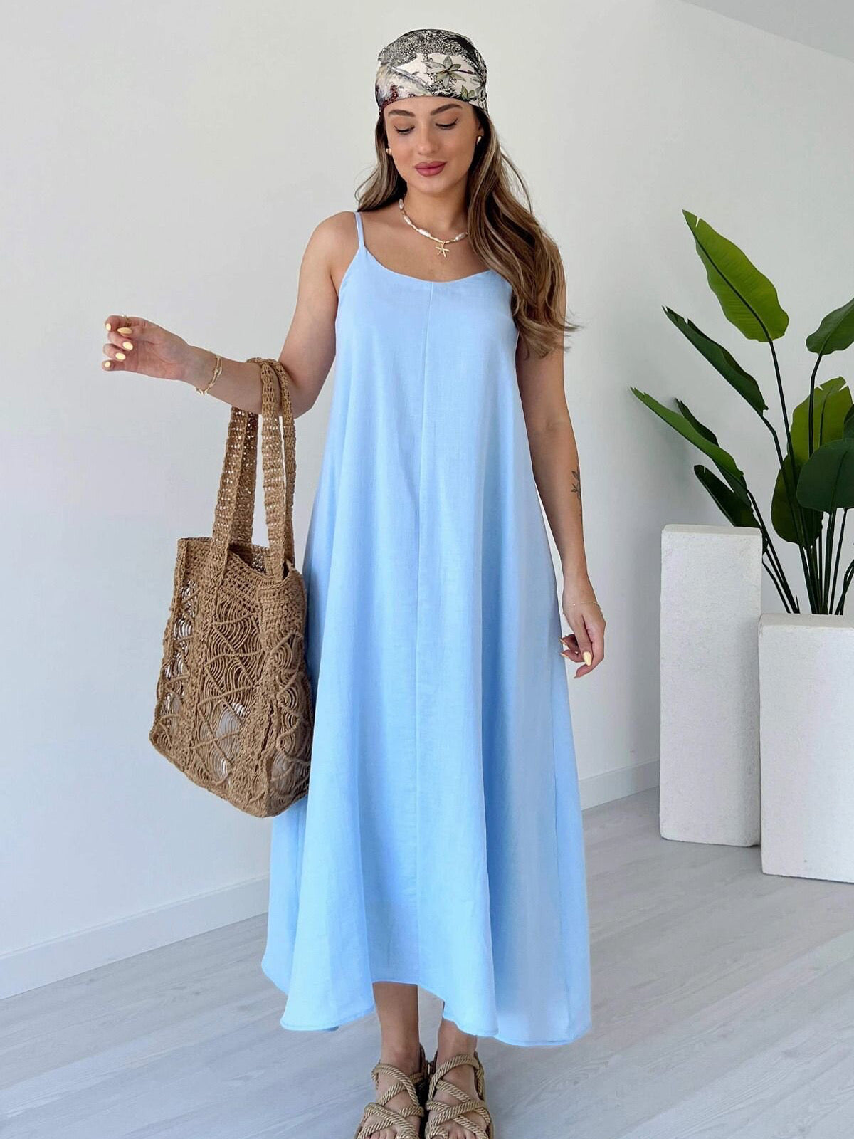 Midi Baby Blue Dress