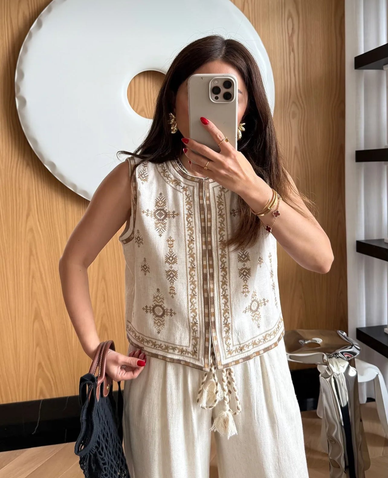 Embroidered Beige Set