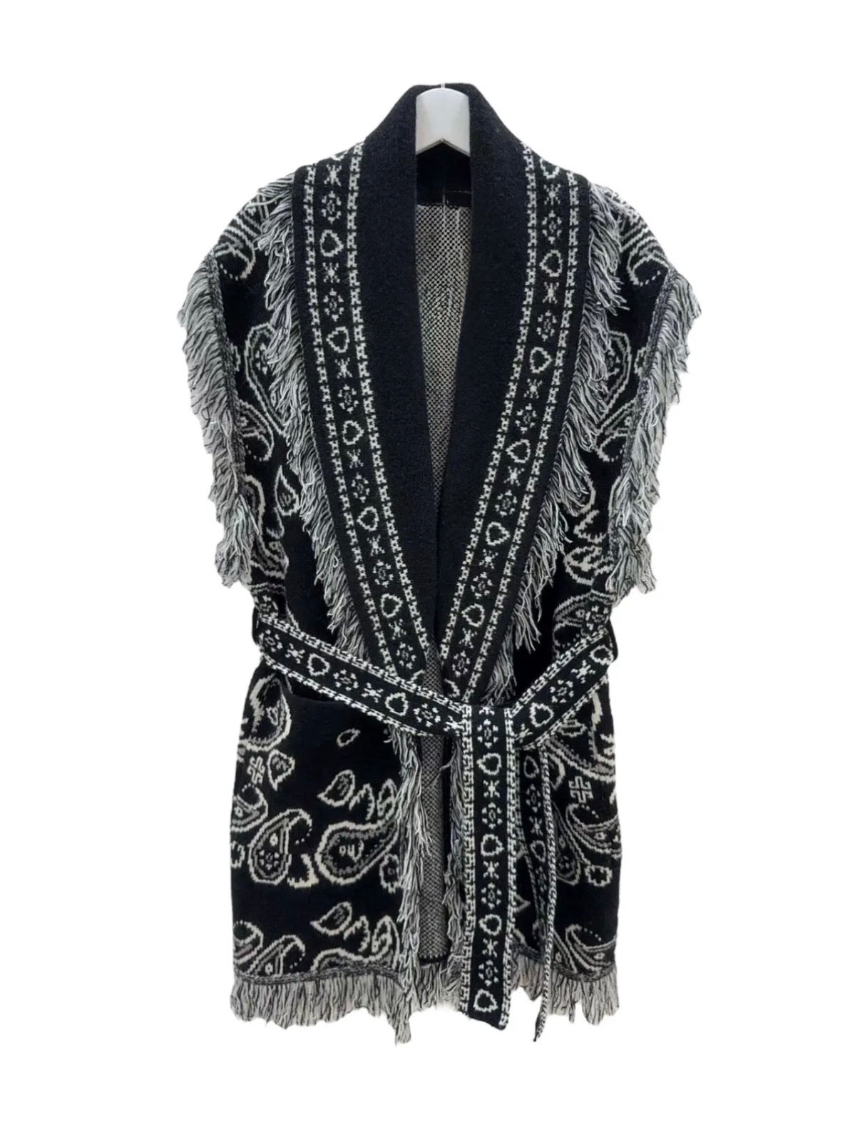 Bandana Black Print Long Vest