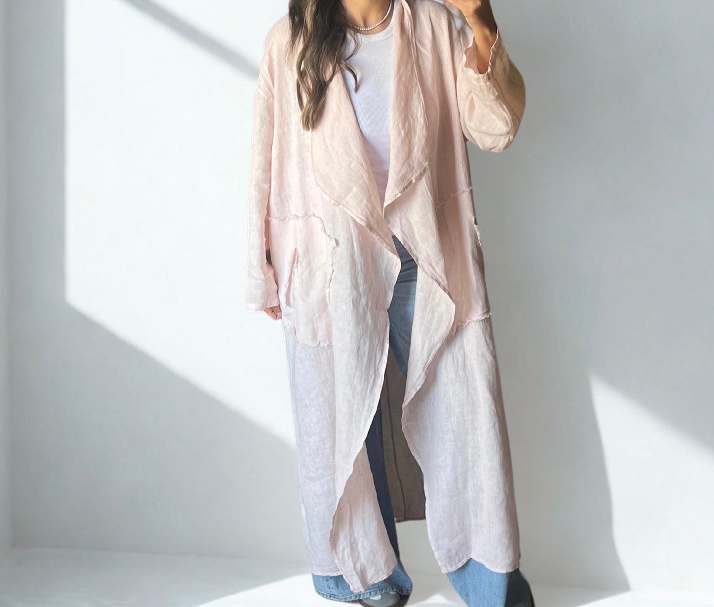 Italian 🇮🇹 100% Linen Long Cardigan