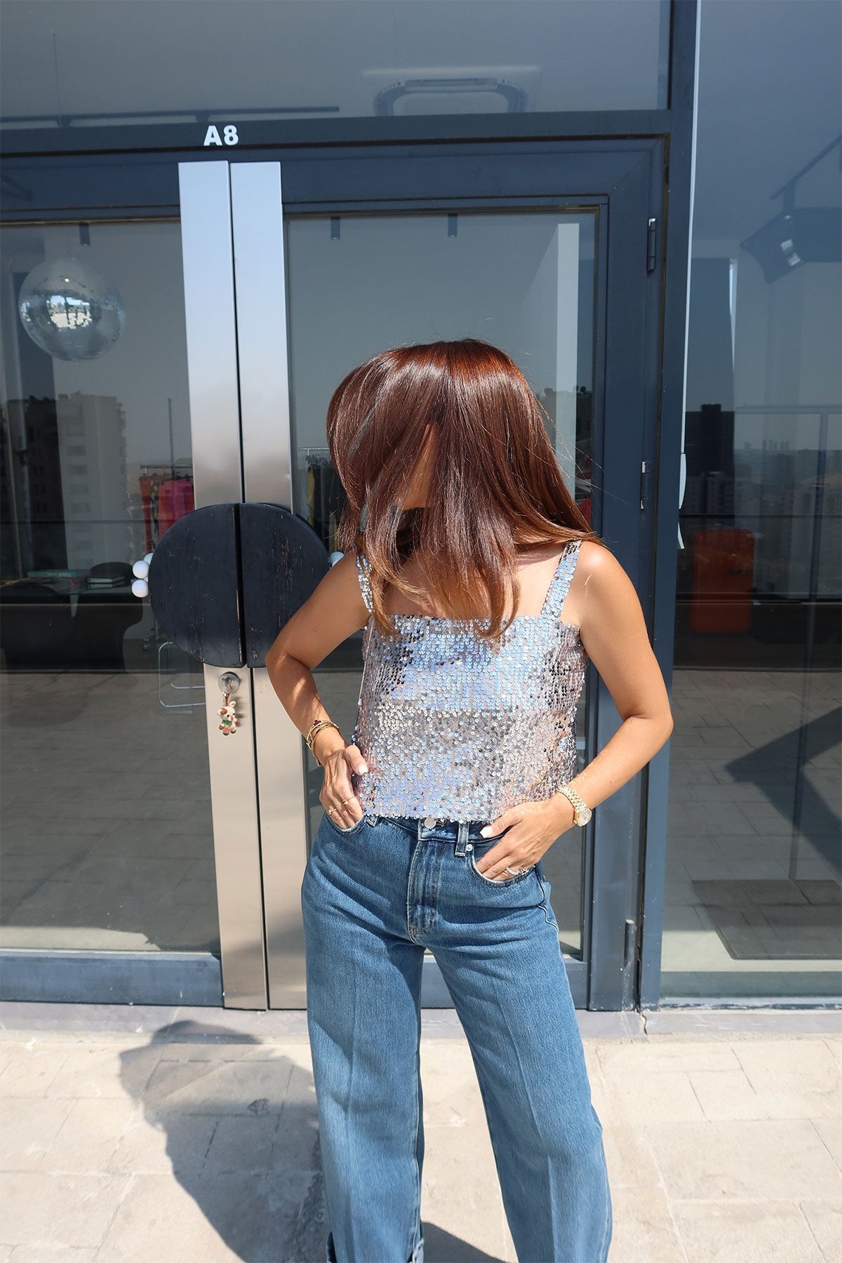 Sequins Silver Top
