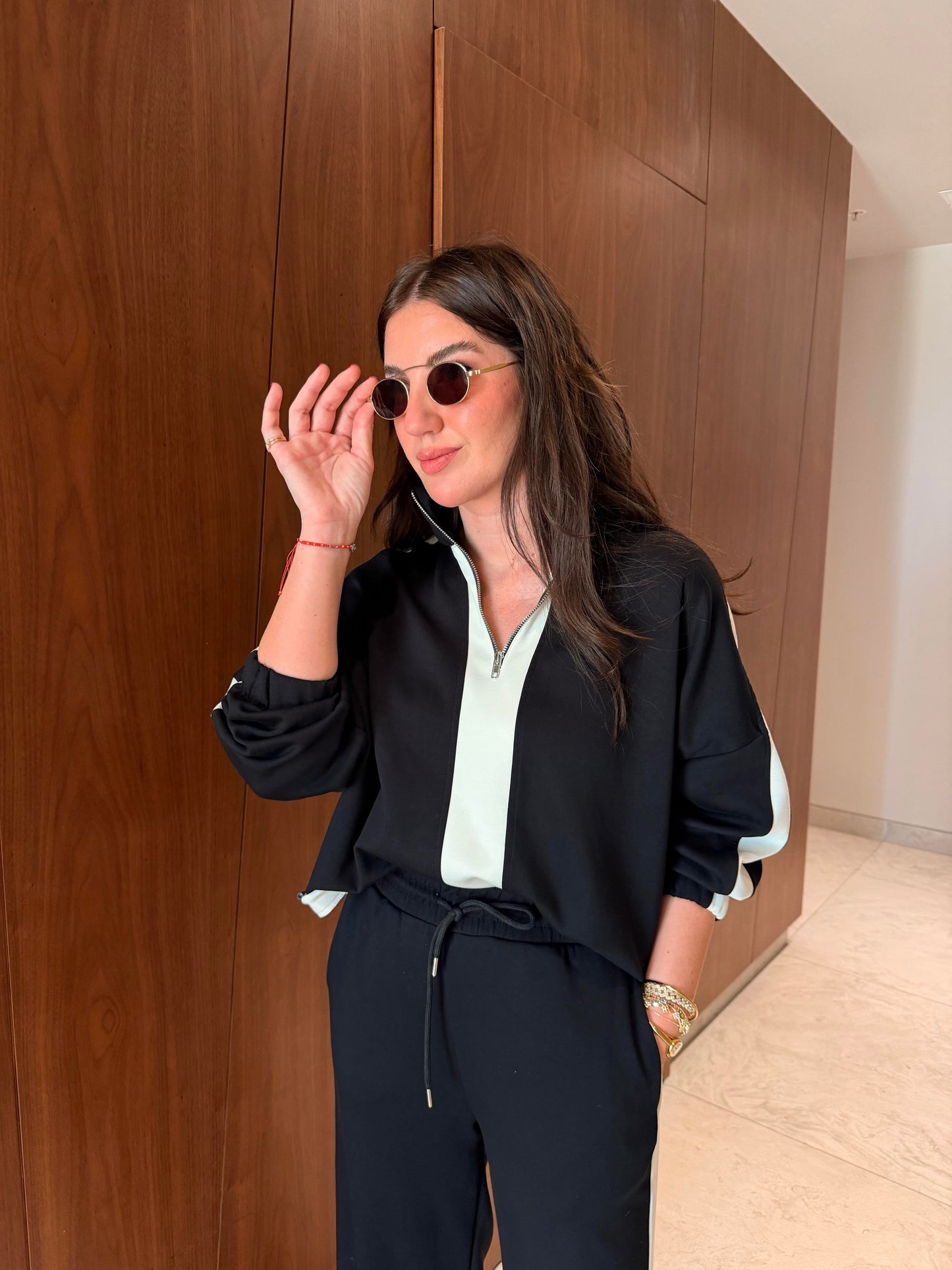 Black Thick Cotton Tracksuit