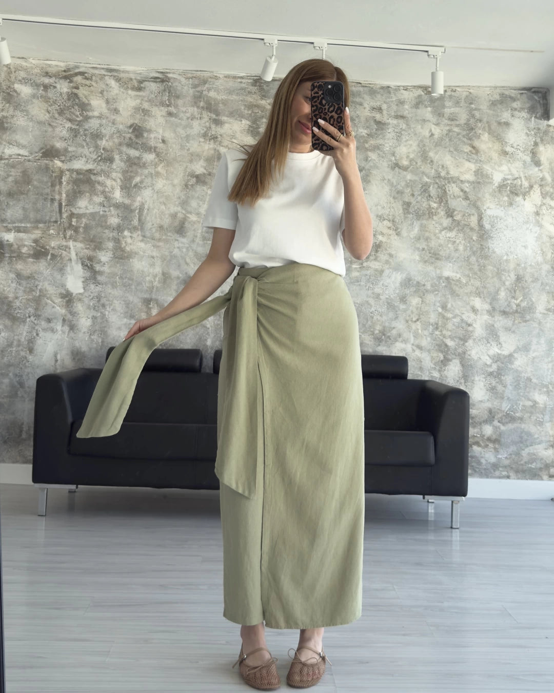 Wrapped Green linen Pants