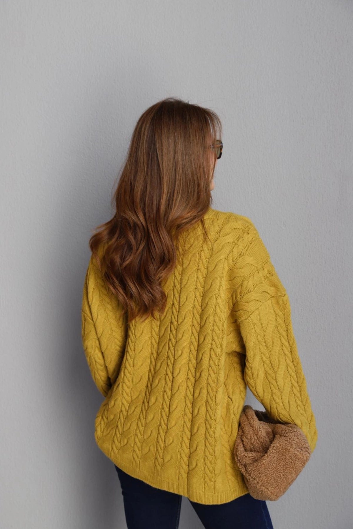 Braided Mustard Oversized Sweater Pre-Order (6-8) Days