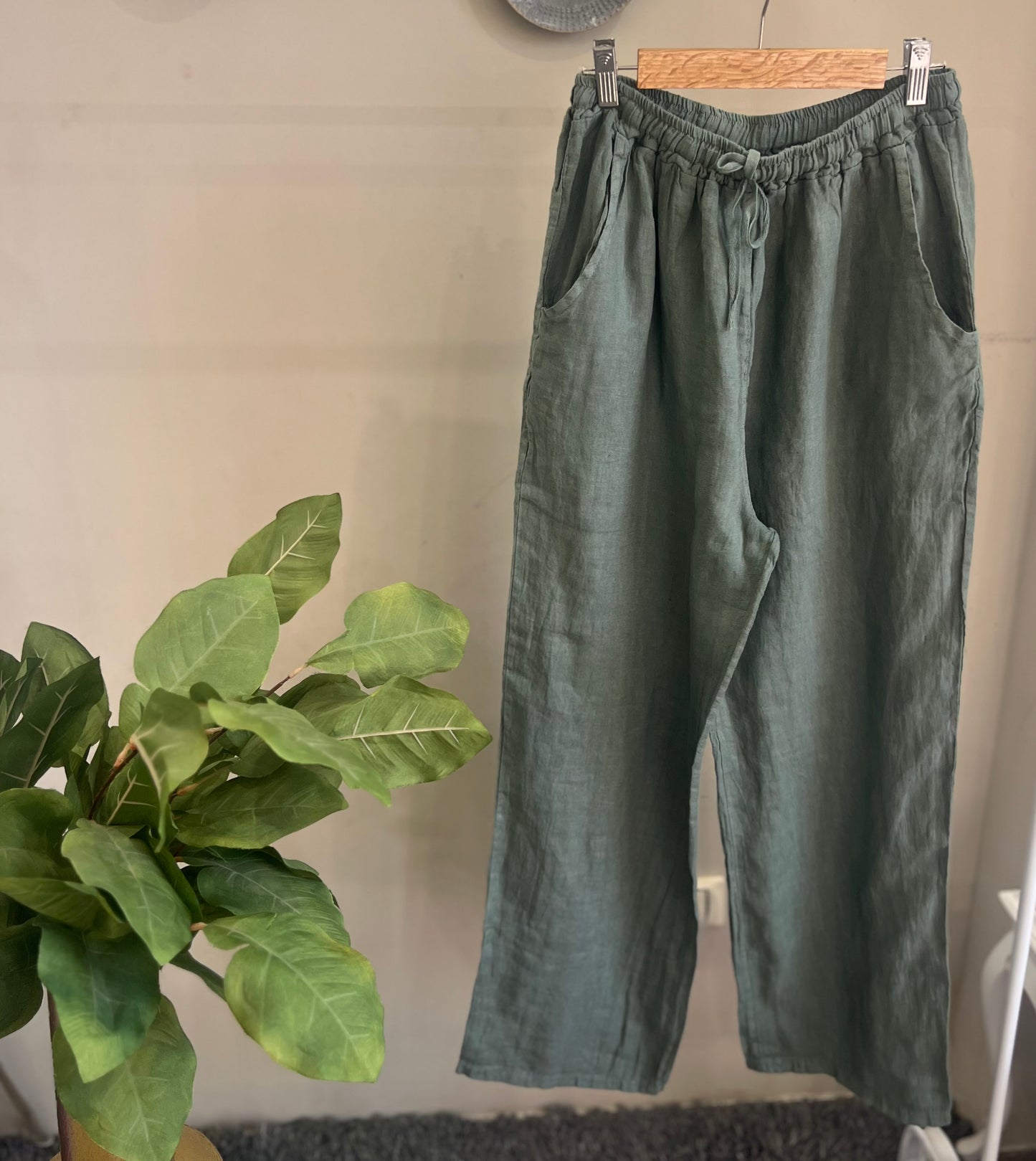 Italian 🇮🇹 Linen Army Green Pants