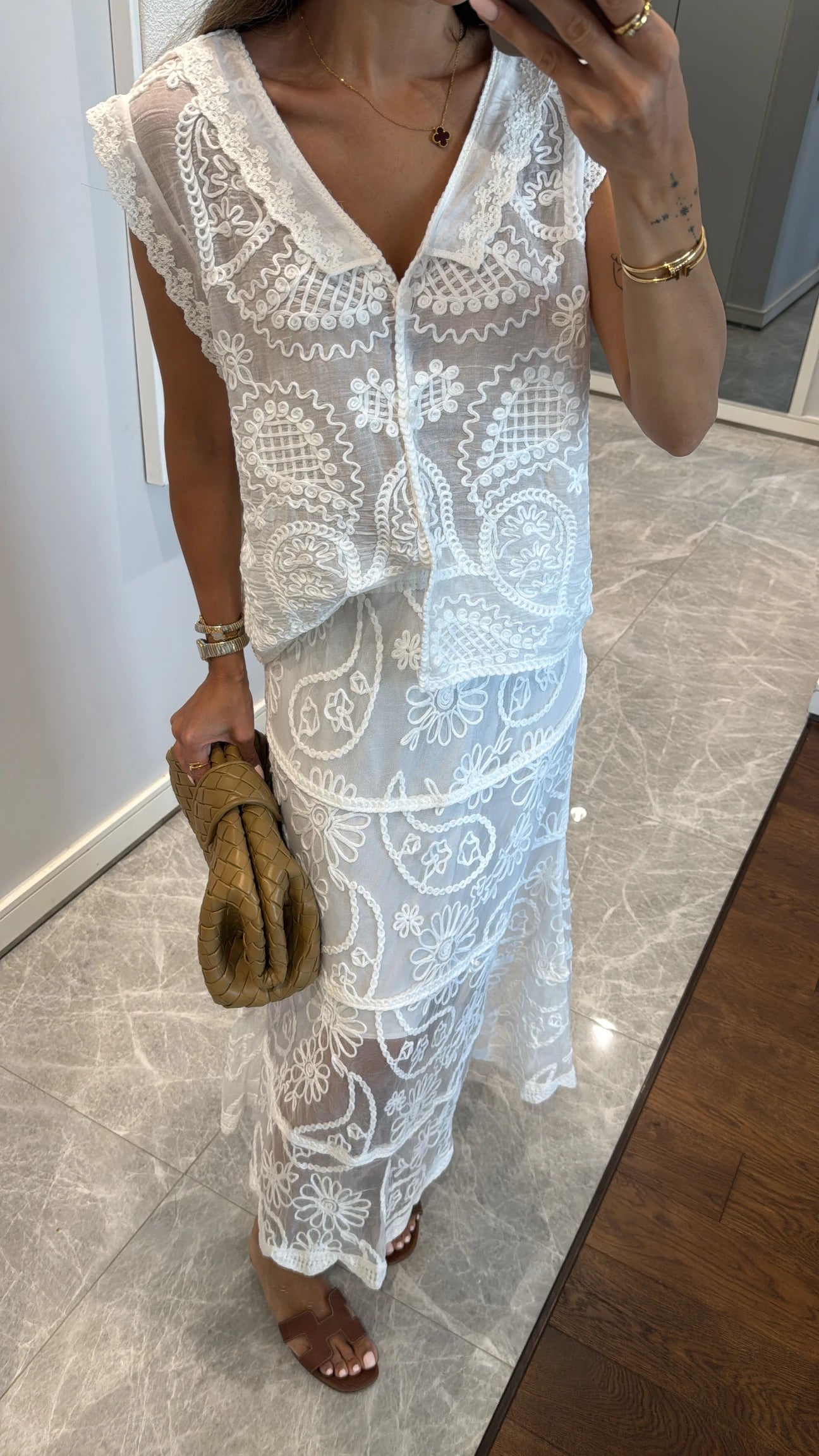 Crochet Shifon White Set