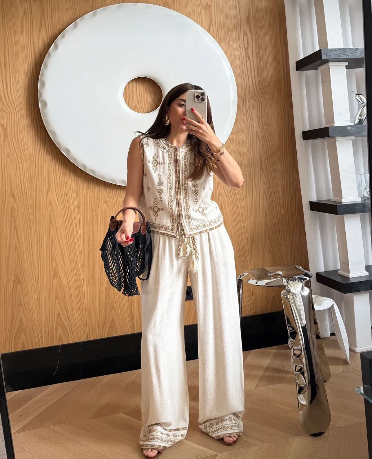 Embroidered Beige Set