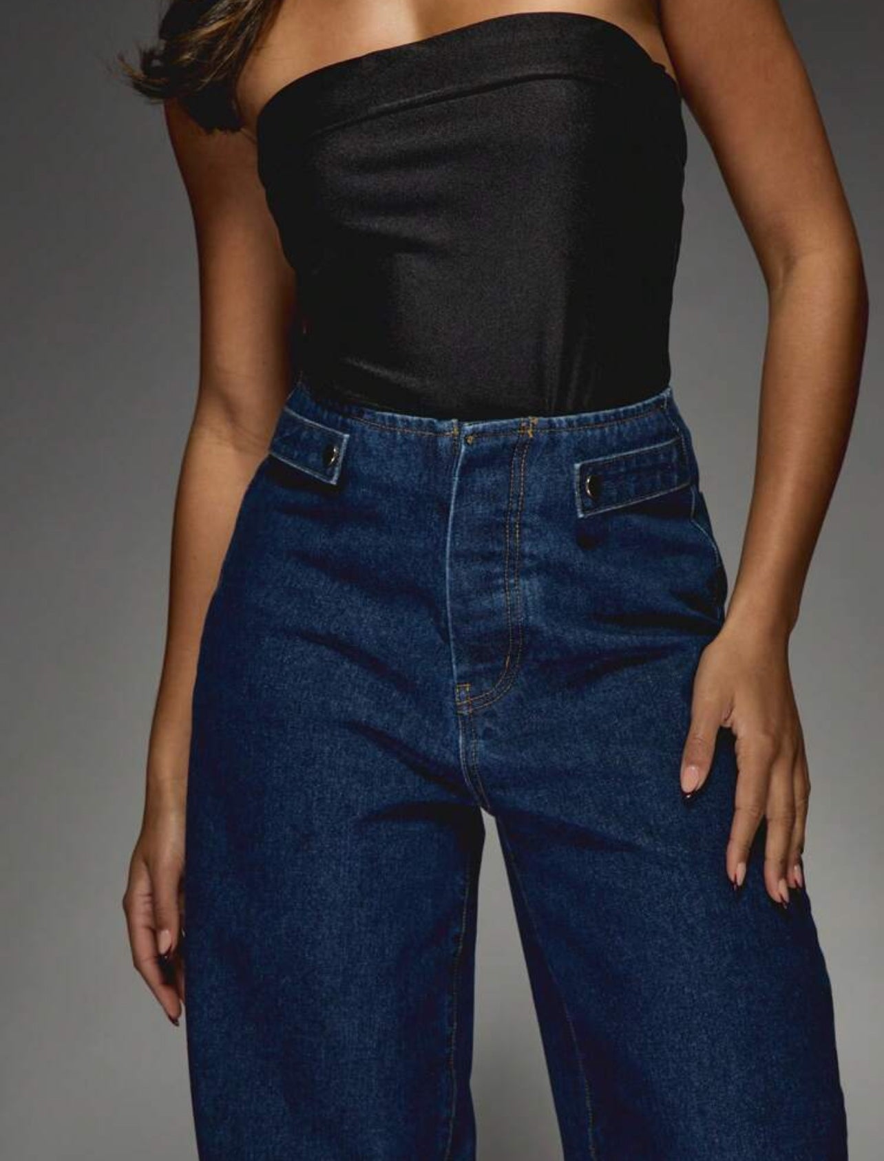 Dark blue straight jeans