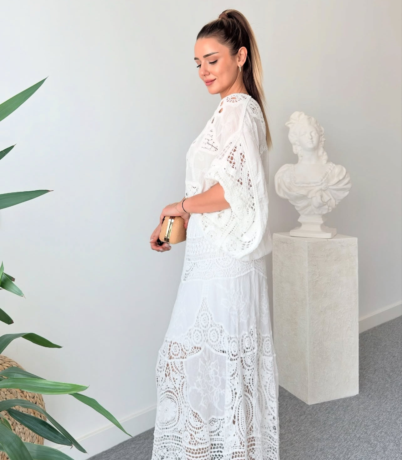 White Crochet Cardigan