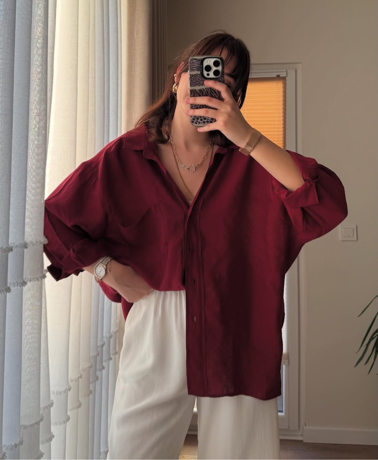 Oversized Burgundy Shirt