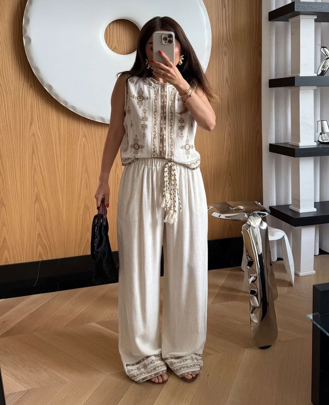 Embroidered Beige Set