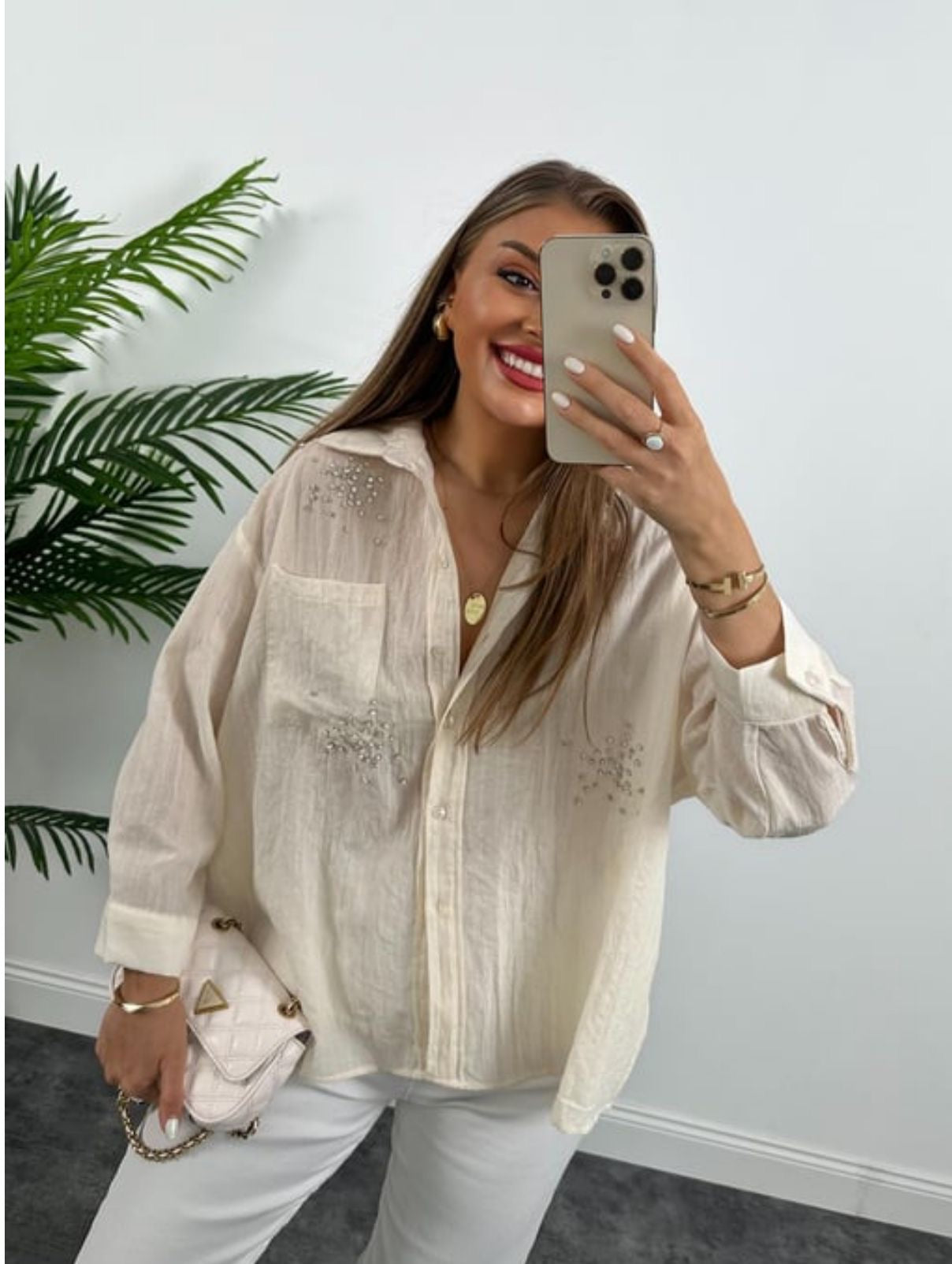 Oversized Shirt with studs