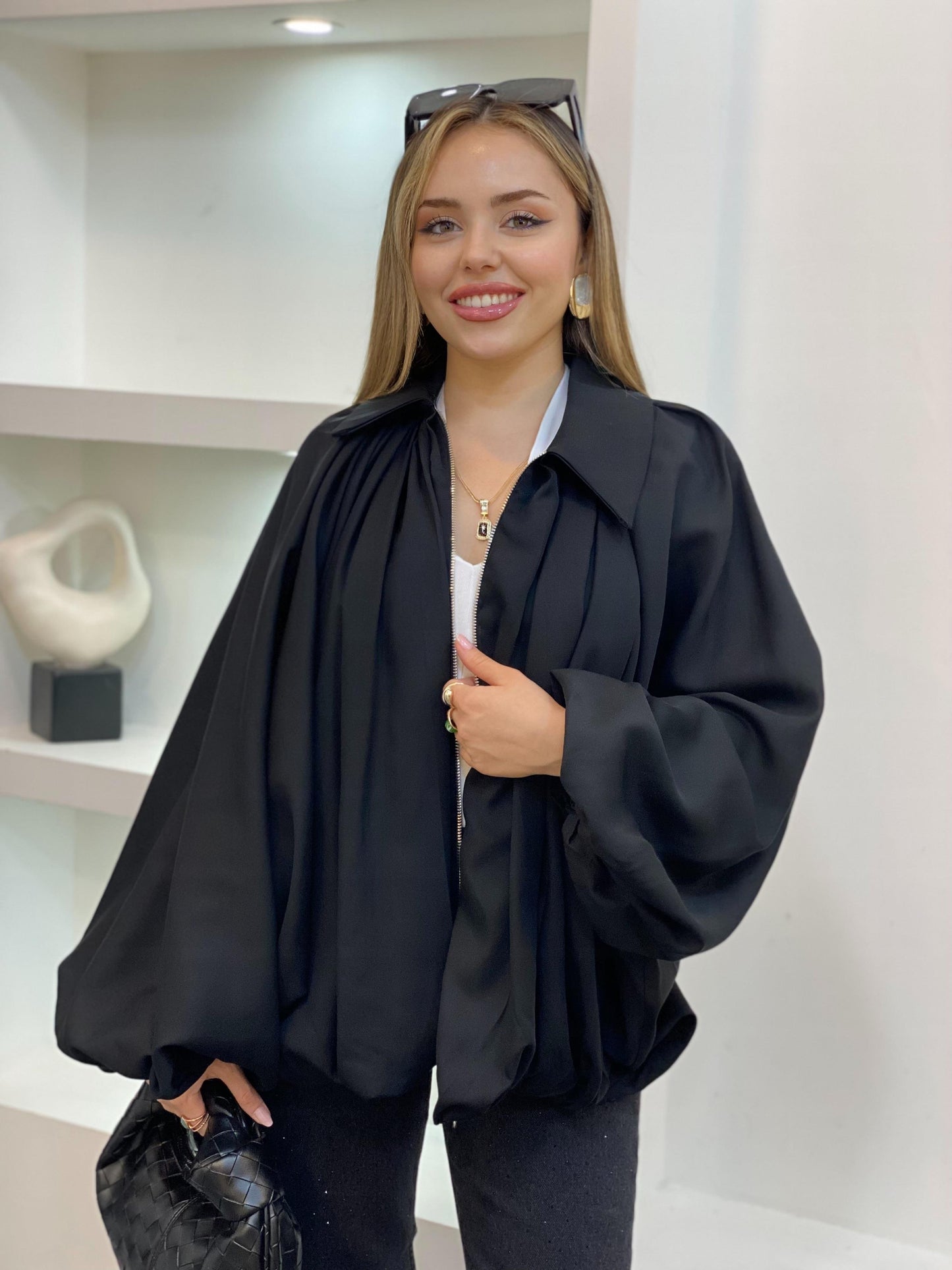 Oversized Black batwing sleeve Jacket