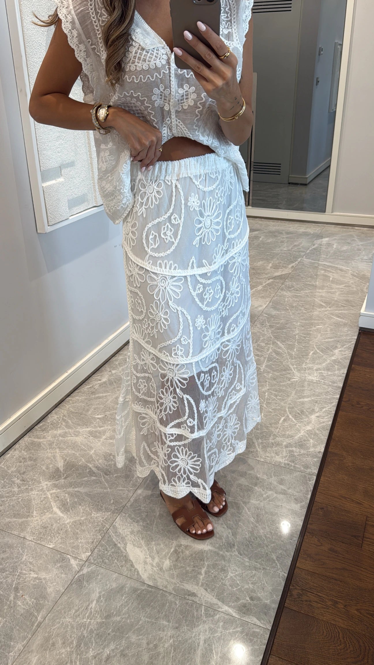 Crochet Shifon White Set