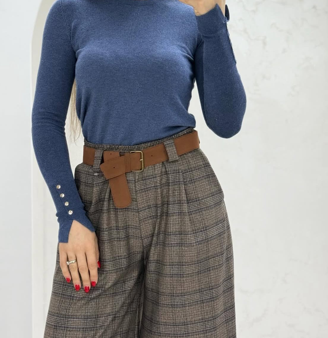 Knitted High Neck Pullover