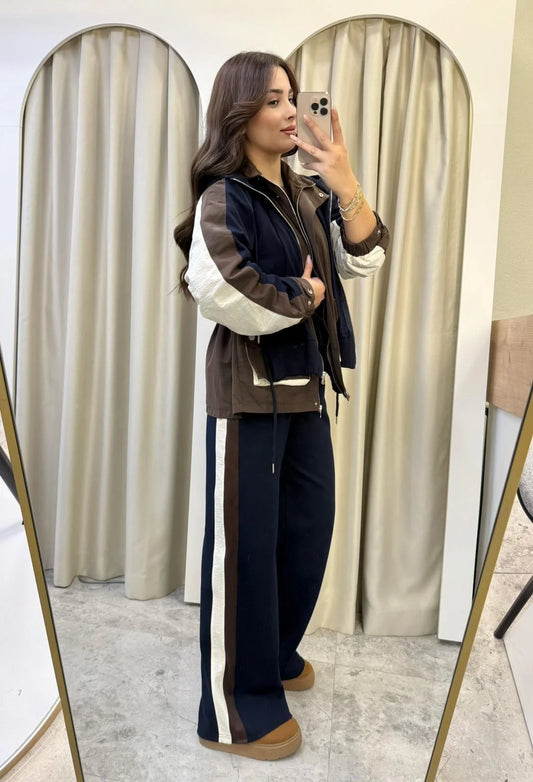 Navy /Brown Tracksuit