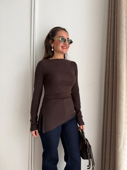 Brown Asymmetrical Basic