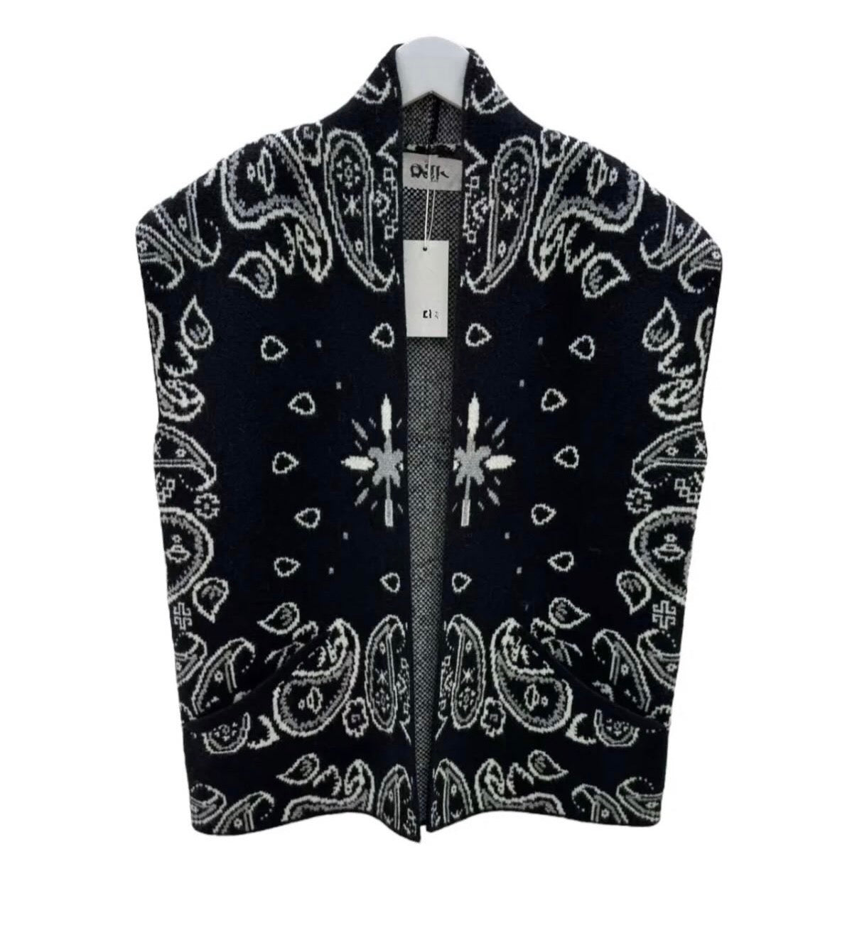 Bandana Print Black Vest