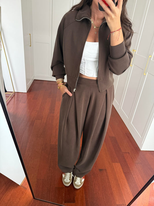 Brown Thick Cotton TrackSuit