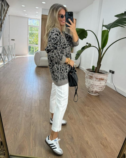 Leopard Gray Cardigan