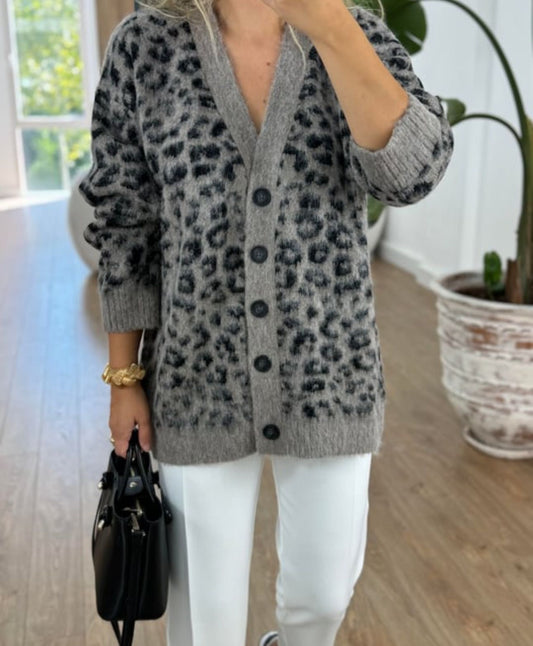 Leopard Gray Cardigan