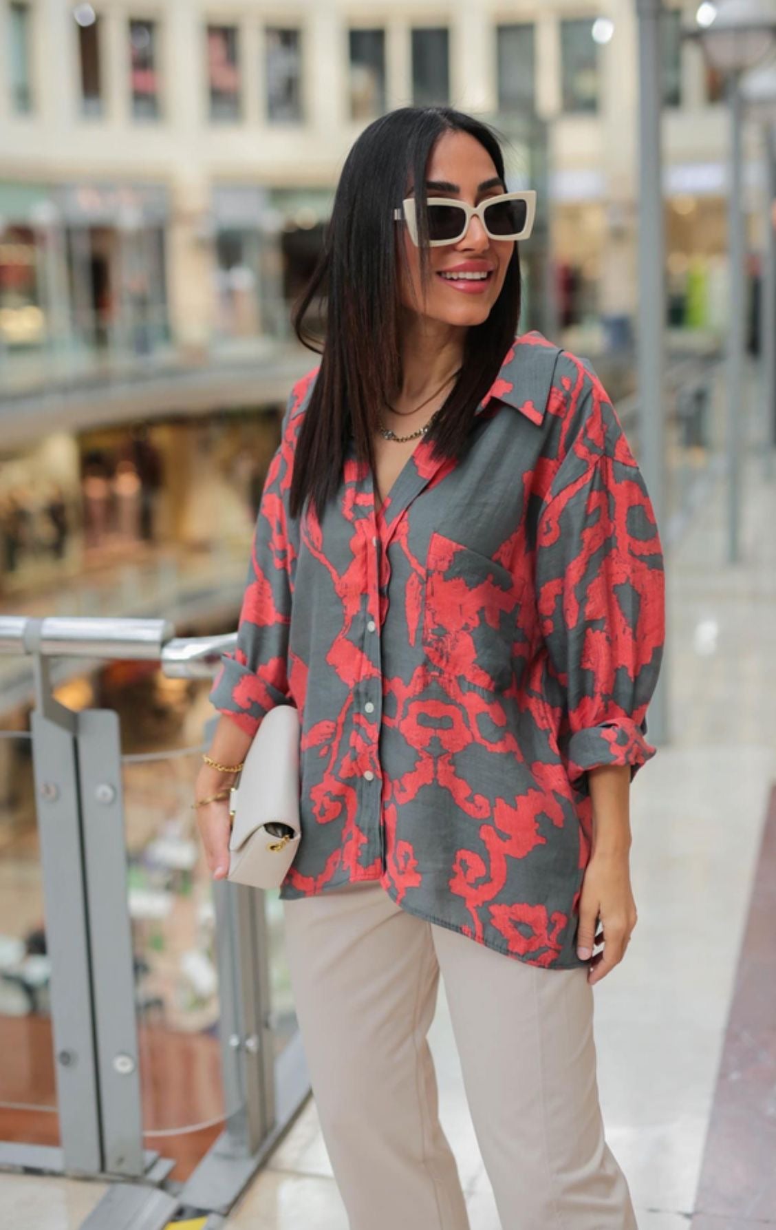 Red Oversized Shirt