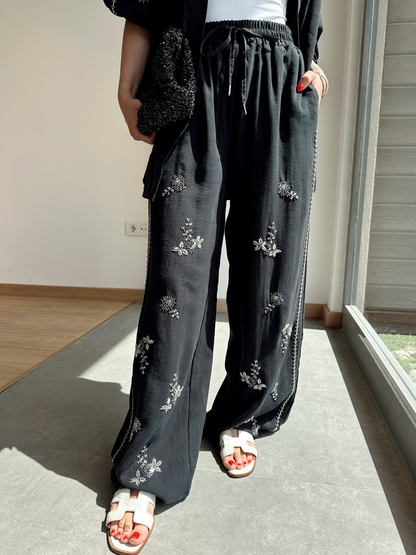 Embroidered Black Set