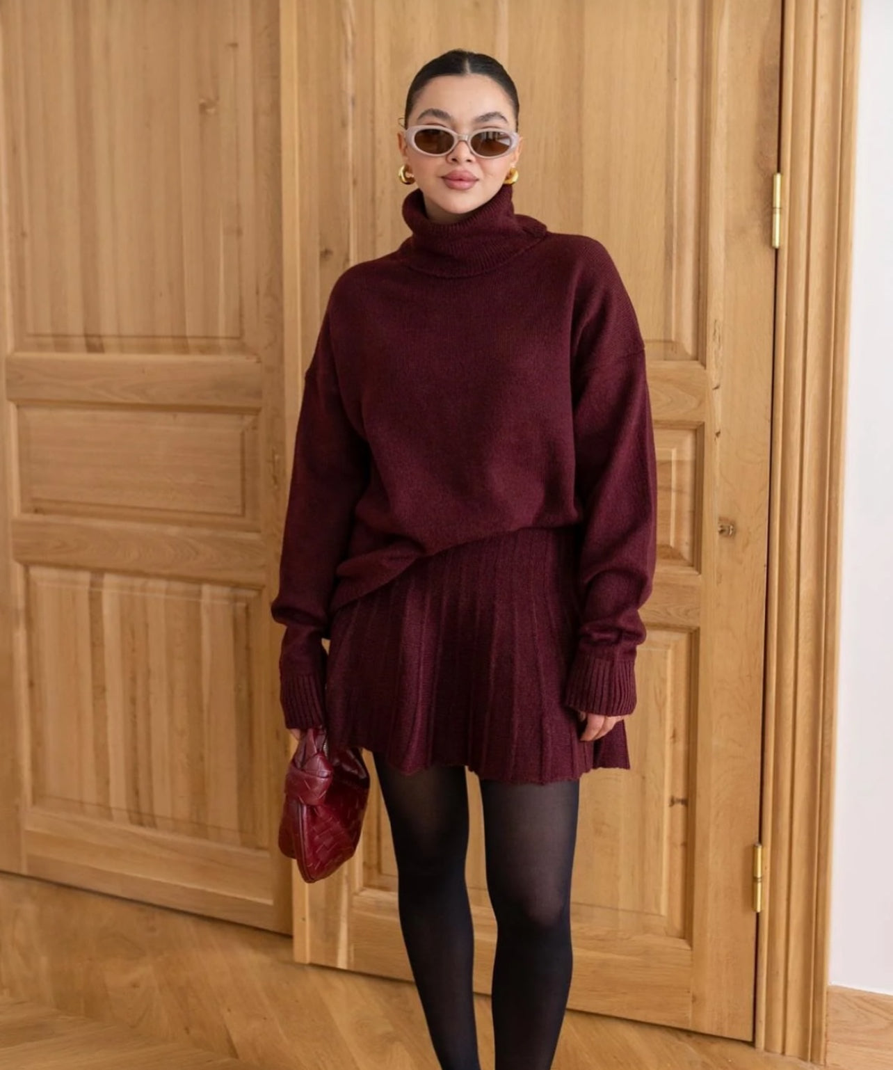 Burgundy Skirt Set Pre-Order (6-8) days