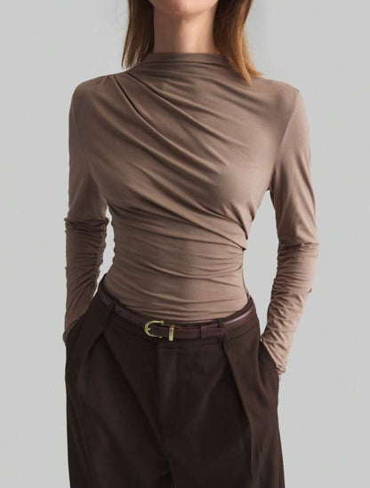 Long Sleeve Cotton Asymmetrical Top