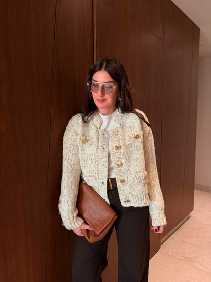 Offwhite with Golden striped Sweater