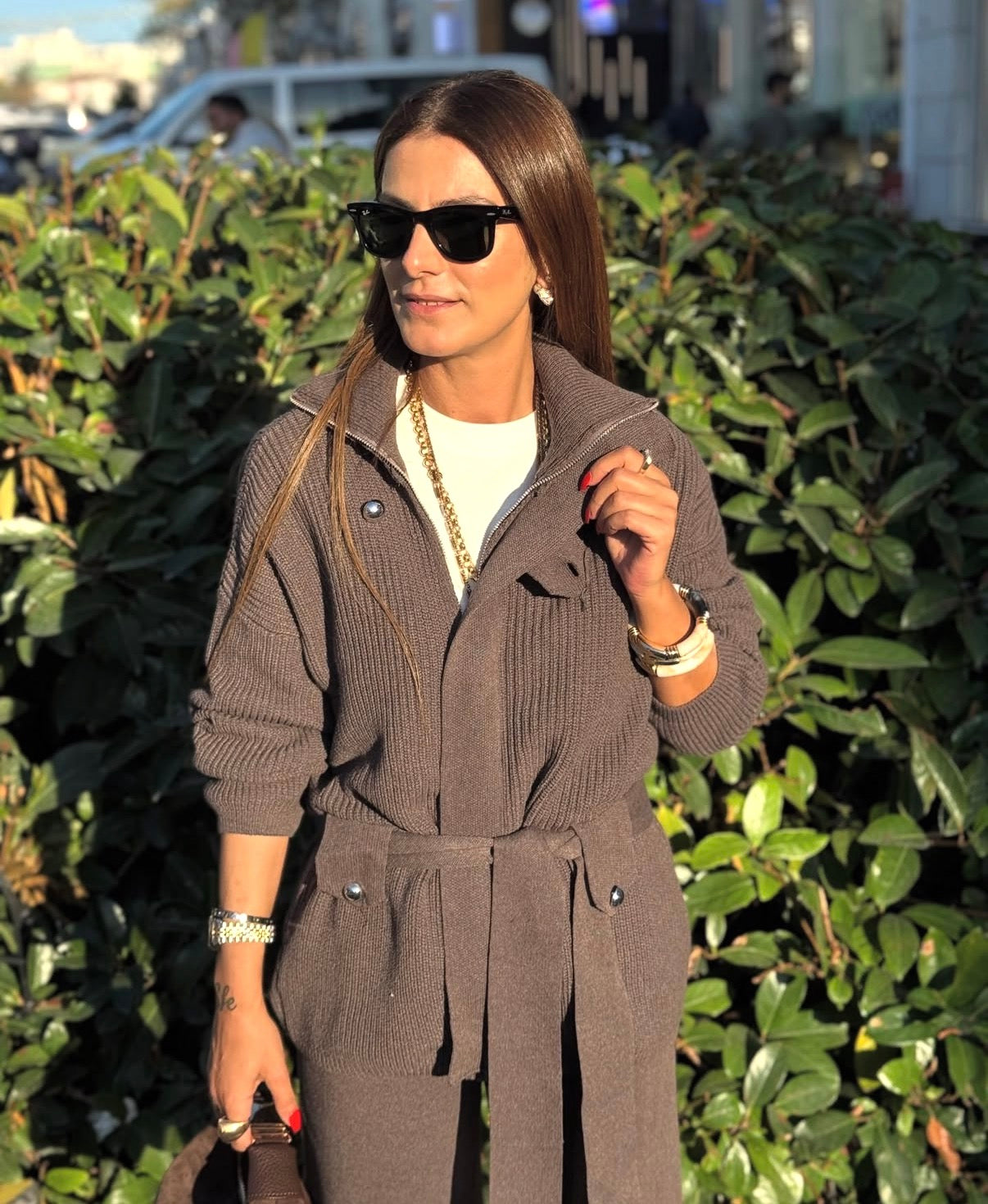 Brown Knitted belted Set Pre-Order (6-8) Days