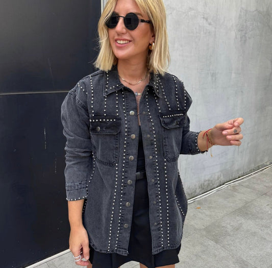 Washed studded Denim Shirt