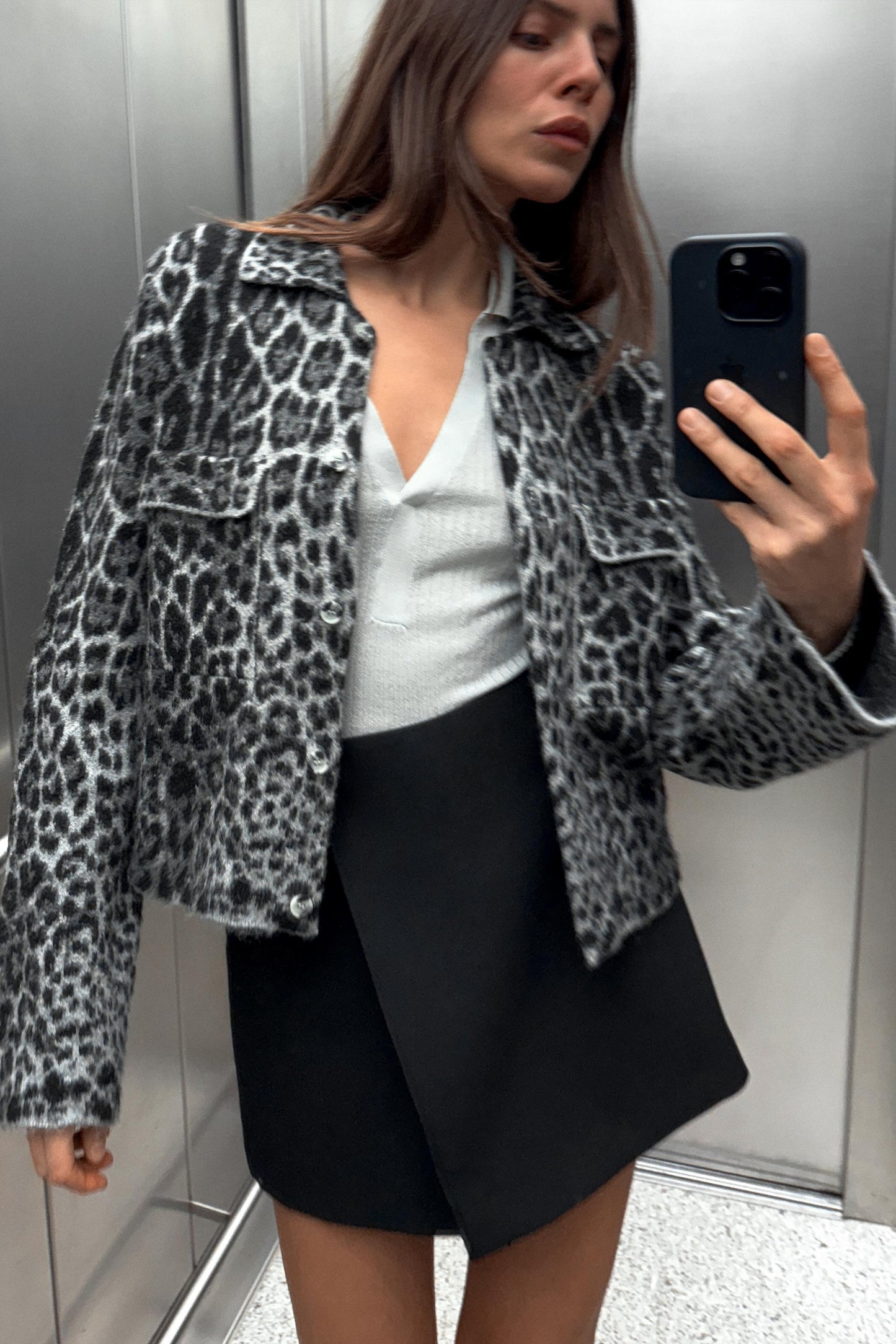 Leopard Grey Cardigan