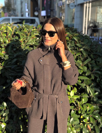 Brown Knitted belted Set Pre-Order (6-8) Days