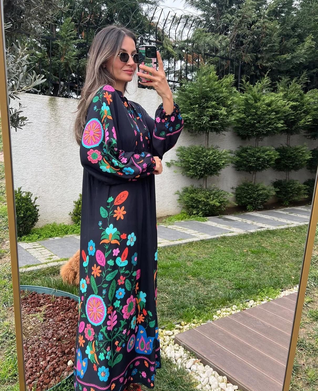 Maxi Crep Cotton Floral Dress