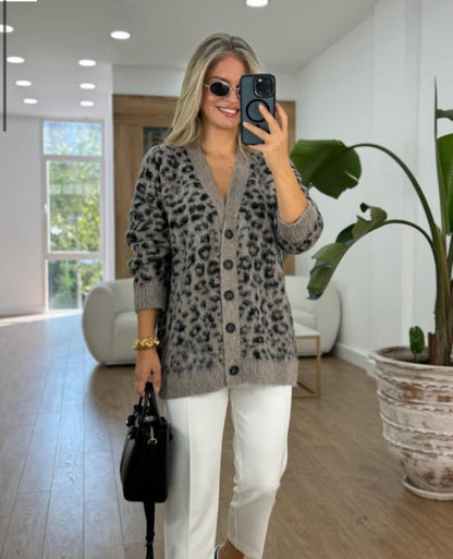 Leopard Gray Cardigan