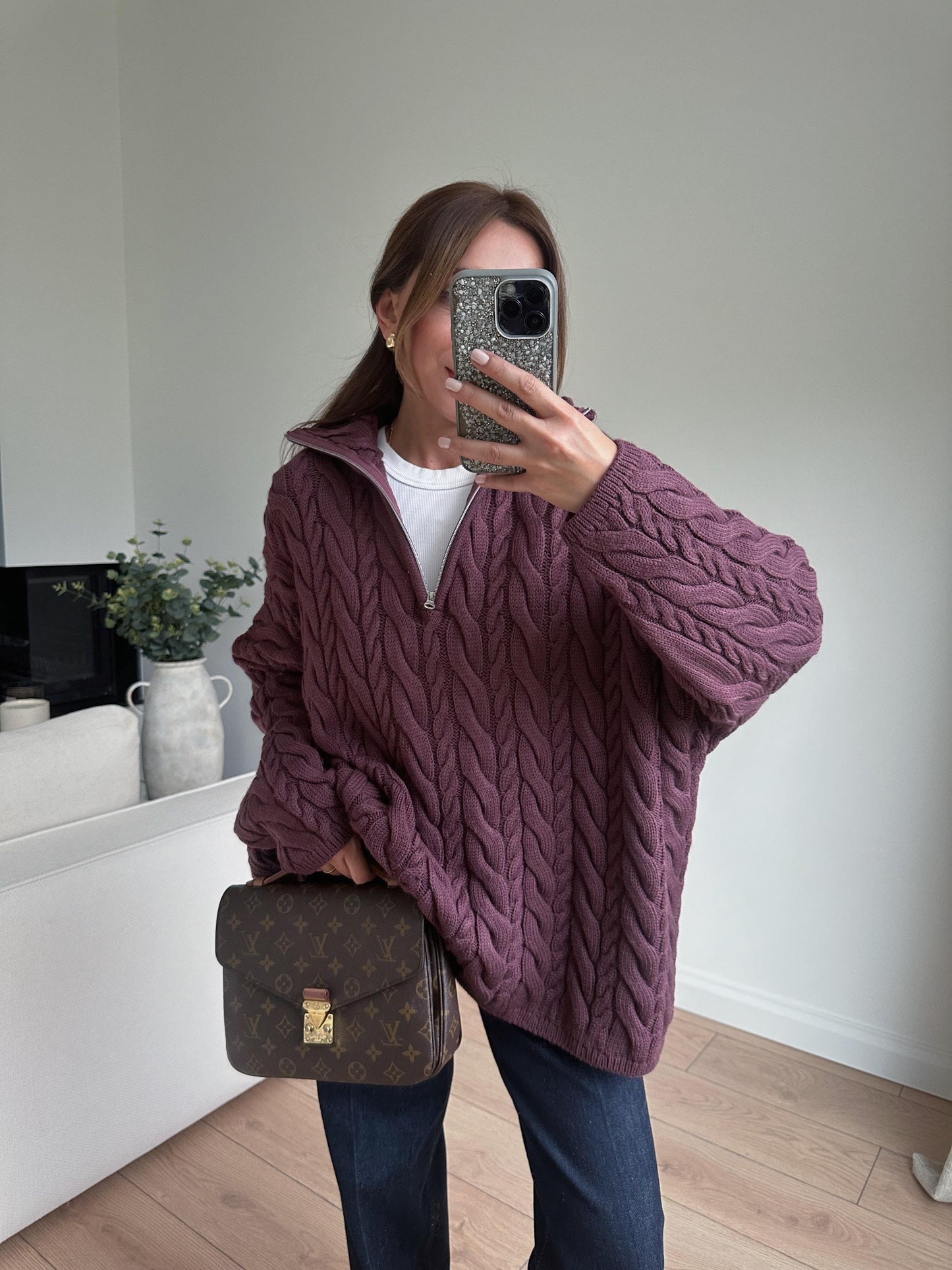 Braided Plum Oversized Sweater Pre-Order (6-8) Days