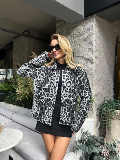 Leopard Grey Cardigan