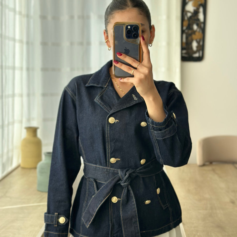 Denim Gold button Jacket