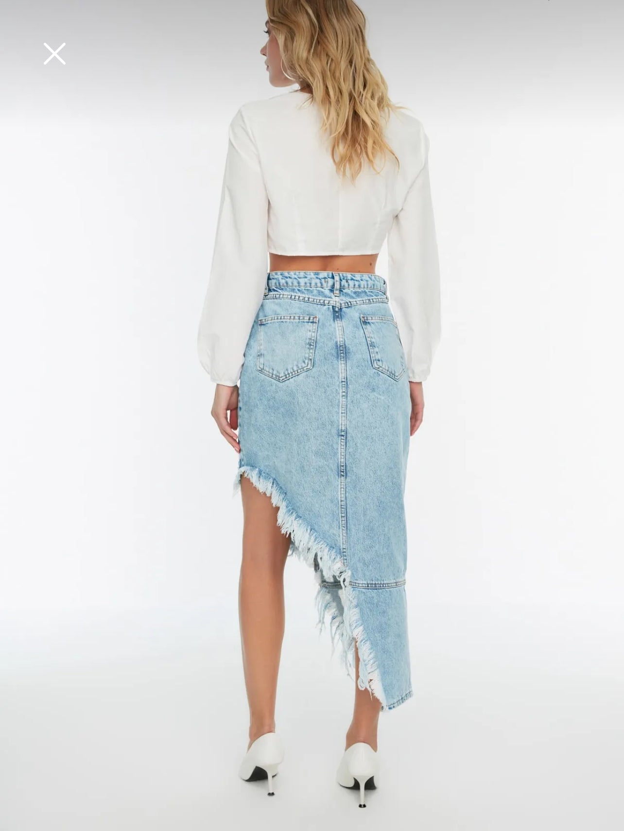 Asymmetrical Denim Skirt